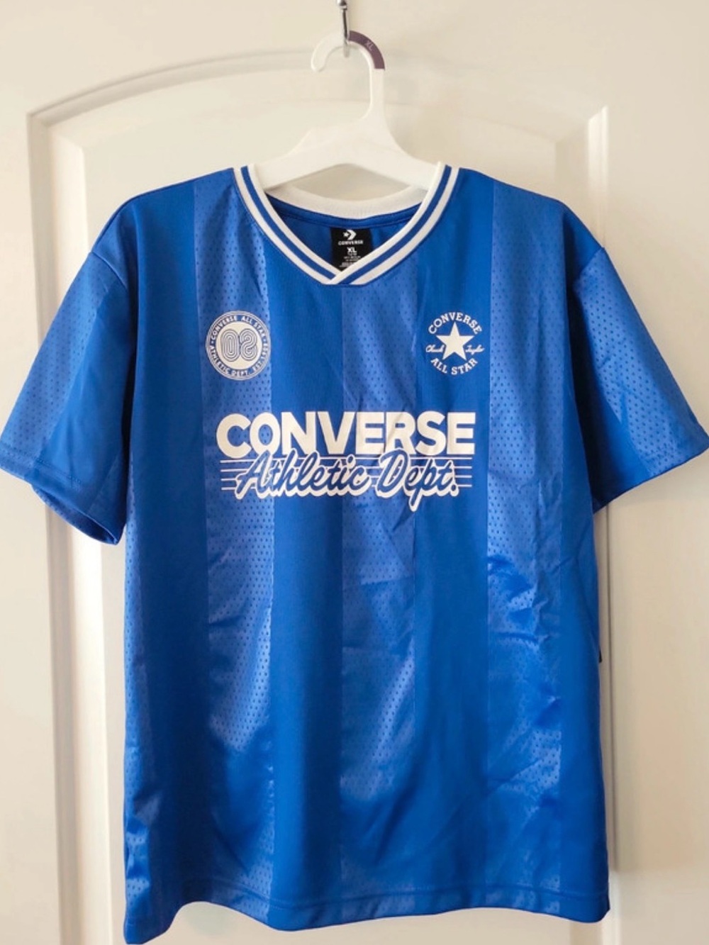 New boys Converse Blue Athletic Dept. Mesh Jersey Tee